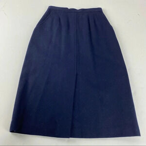 Vintage Evan-Picone Petites Wool Blend Women's Knee Length Skirt Size 4 Navy